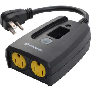 DEWENWILS Outdoor Timers for Electrical Outlets Waterproof, Outdoor Light Timer, Plug in Countdown Timer with 2 Grounded Outlets for String Garden Light, 15A, 1/2 HP, UL Listed