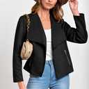 PRETTYGARDEN Women's Faux Suede Jackets 2026 Fashion Fall Clothes Long Sleeve Open Front Cropped Coat Outwear (Black, S)