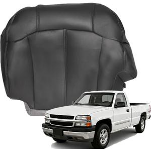 Priprilod Leather Driver Side Bottom Replacement Seat Cover Dark Gray#122 Compatible with Chevy Tahoe Silverado GMC Sierra 1500 2500 3500 HD 1999 2000 2001 2002