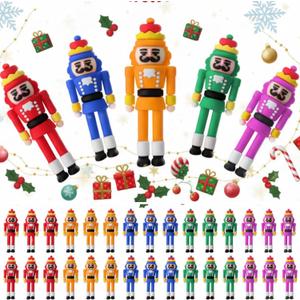 Chunful 25 Pcs Christmas Mini Nutcracker Figures Decor Small Nutcracker Figures Soldier Ornament for Christmas Stocking Stuffer Treat for Tabletop Home Collectible Decor Party Favors Gifts