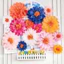 OBBOLO Wildflower Paper Flowers, 14 Pcs Paper Flowers Decorations for Wall, 8 in, 14 Inch Tissue Paper Flower for Wedding Party Baby Bridal Shower Nursery Wall Decor Bulletin Board Classroom