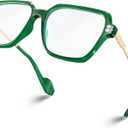 VISOONE Oversized Blue Light Blocking Glasses with Chic Square TR90 Frame and Metal Temple for Women Men REMY