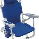 Rio Beach Kid's 5-Position Lay Flat Backpack Folding Beach Chair, Blue
