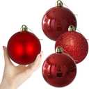 Rose Red 4.0" Large Christmas Balls - Christmas Tree Decoration Ornaments Shatterproof Hanging Balls for Birthday Halloween Holiday Wedding Decorations Set of 4pcs