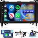 [8 CORE 6G+128G] Car Radio for Mercedes Benz W906 Sprinter W169 W245 W639 Vito Viano with Wireless Carplay/Android Auto, 9" Android 13 IPS Touch Screen Stereo, Bluetooth, GPS, WiFi, SWC, DSP + Camera