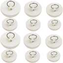 NSBELL 12PCS Rubber Sink Stopper, Drain Stopper Bath Tub Stopper with Pull Ring, Kitchen Drain Plug Sink Plug, Bathroom Bath Plugs, 6 Sizes