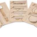 Vlando Travel Jewelry Bags, Jewelry Storage Pouch,5 Pcs Clear Velvet Zipper Pockets Bag for Travel Business Trip Jewelry Organizer for Women Girls