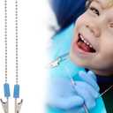 5Pcs Lab Bib Clip Lab, 5Pcs Lab Bib Clip for Clamping Disposable Cordless Bib Bib Clip Napkin Holder Dentist Supplies Stainless Steel Oral Scarf Clip (Blue)