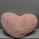 Dusty Pink Heart Pillows, Cute Heart Decorative Pillow, Heart Shaped Throw Pillows for Bed, Faux Rabbit Fur Plush Hoom Decor Pillow Cushion for Chair Sofa Living Room (Medium-15.7"x11.8")