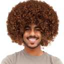 Joy Join Unisex Short Fluffy Afro Funny Wigs for Halloween,Holiday Party Clown Costume