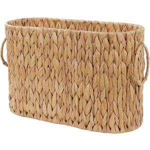 Toilet Paper Storage Basket, Water Hyacinth Toilet Paper Holder for Up to 6 Mega Rolls, Wicker Basket for Bathroom Accessories Organizer, Boho Hand Woven Rattan Decorative Decor, Natural