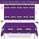 2 x 2 Pcs Graduation Tablecloth, 108" X 54" Plastic Graduation Decorations 2026, Rectangle Purple Table Cover for Grad Decor Party Supplies, Disposable Tablecover for Class of 2026 Congrats Grad for Kids
