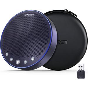 EMEET M3 Conference Speaker and Microphone, Zoom Certified Bluetooth Speakerphone with 4 AI Mics 360 Voice Pickup, 18H Talk Time, USB 2.0&Bluetooth 5.0 with Daisy Chain for 20 People for Zoom Teams