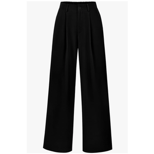 PRETTYGARDEN Wide Leg Pants for Women Trendy 2025 Fall High Waisted Business Casual Outfits Work Pant Trousers (XL, Black)