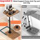 TV Tray Table for Couch, Height Adjustable/360 Swivel/180 Flip-Over Panel Design C-Shaped End Table, Sofa Arm End Side Table with Phone & Tablet Slot for Eating, Laptop,Couch Bed (Vintage Brown)