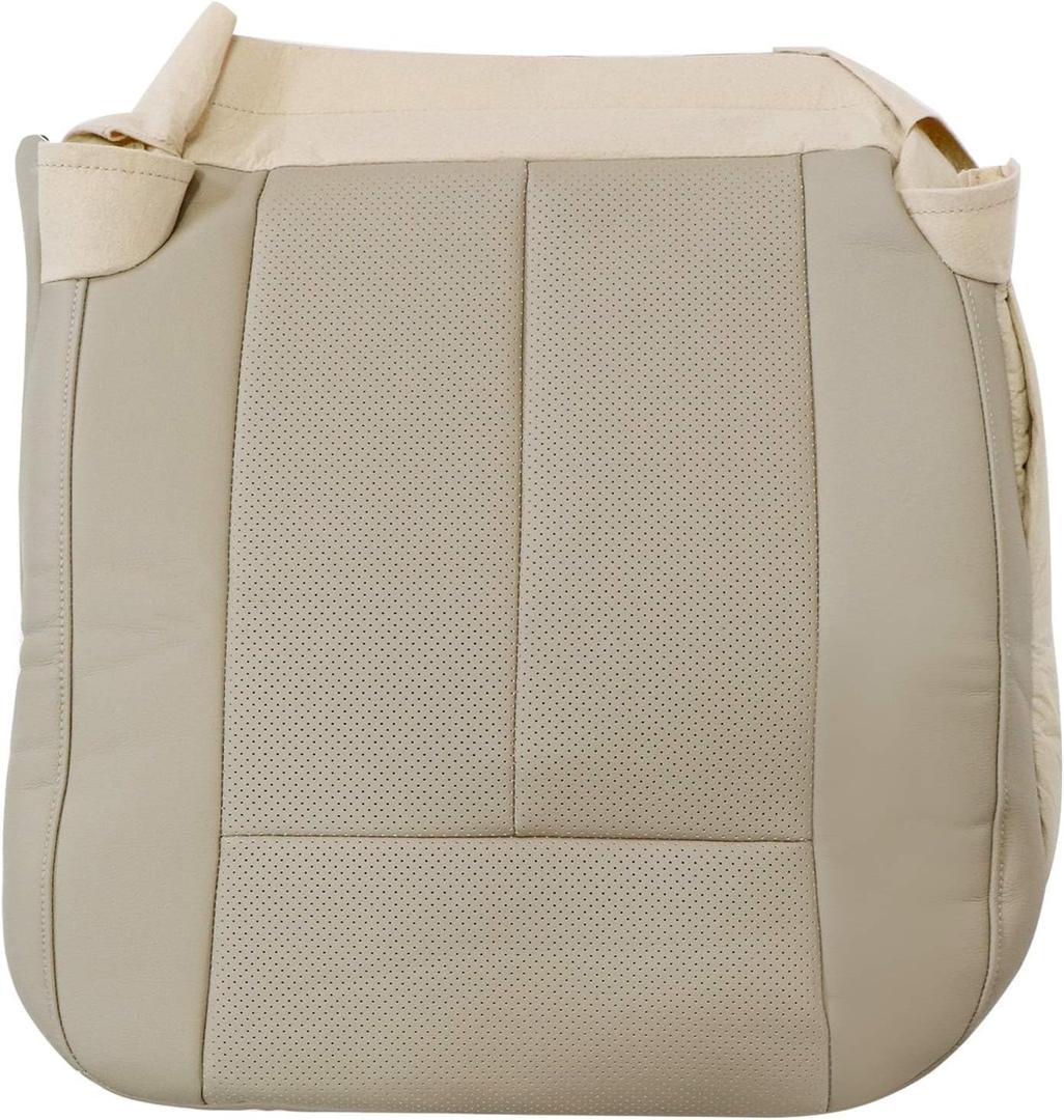 NLQR Front Passenger Side Bottom Replacement Perforated Leather Seat Covers Tan Compatible with Ford Expedition 2007 2008 2009 2010 2011 2012 2013 2014