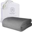 Threadmill Luxury Cotton Blankets for King Size Bed | All-Season Cozy 100% Cotton King Size Blanket | Herringbone Soft Fall Thermal Blanket fits California King Size Bed | Dark Grey