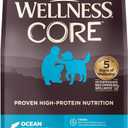 Wellness CORE Grain-Free High-Protein Dry Dog Food, Natural Ingredients, Made in USA with Real Meat, All Breeds, For Adult Dogs (Ocean Whitefish, Herring & Salmon, 26-Pound Bag)