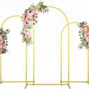 CludPark Metal Arch Backdrop Stand Wedding Arch frame Set of 3 (7.2FT,6.6FT,6FT) Gold Backdrop Arch Stand for Wedding Ceremony Birthday Party Baby Shower Graduation Ceremony Decoration