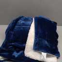 Sherpa Fleece Blanket Twin Size - Reversible Sherpa Fleece Twin Blanket - Super Soft, Double Sided for Bed, Sofa, Couch - Thick, Warm, Fuzzy and Plush - Luxurious Bedding for Winter - Navy, 60" x 80"