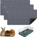 Guinea Pig Cage Liners, Washable Guinea Pig Bedding for Midwest Cage 3 Pack 49"X24", Reusable & Anti Slip & Waterproof, Absorbent Guinea Pig Pee Pad for Small Animal, Rabbit, Bunny, Chinchilla (Gray)