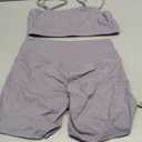 ABOCIW Workout Sets for Women 2 Piece Twist Front Halter Sports Bras High Waist Biker Shorts Exercise Gym Yoga Outfit Small