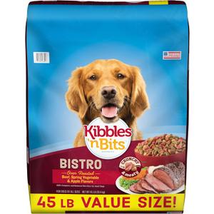 Kibbles 'n Bits Bistro Dry Dog Food, Oven Roasted Beef, Spring Vegetable & Apple Flavors for Adult Dogs, 45 lb. Bag BB 11/4/26