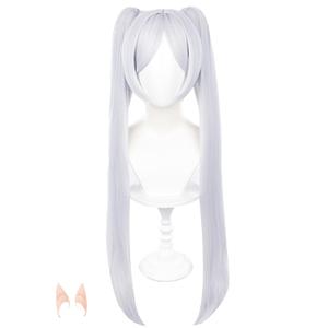 OSIAS White Long Double Ponytail Synthetic Wig for Frieren Cosplay