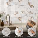 StyloVue 100 Pieces Peel and Stick Backsplash for Kitchen, 3" x 6" PVC Subway Tile, 2026 Upgraded Ivory Calacatta Marble Look with Gold Veining, Glossy Finish, Stick on Tile for Kitchen, Fireplace, RV, 6.0" x 3.0" x 0.12"