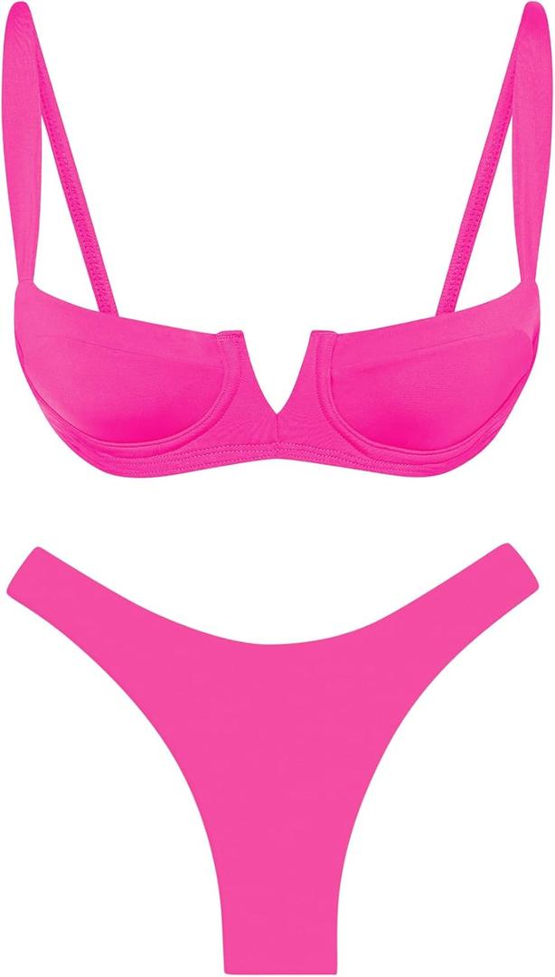 Narecte Womens Swimsuits Women, Sexy Bikini Sets for Women, Bathing Suit for Women, Triangle Bikinis for Women, Size: L