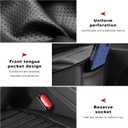 Sun Walker Car Seat Bottom Cover, Anti-Slip Bamboo Charcoal Leather Auto Front Seat Cushion with Pockets, Breathable Full Wrapped Bottom Seats Protective Cover for Sedan SUV Truck (Coffee)