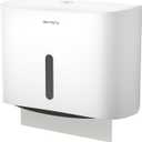 Commercial Paper Towel Dispenser Wall Mount Paper Towel Holder Large Capacity C Fold Hand Towel Dispenser Bathroom Tissue Dispenser (White)