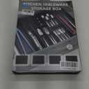 Fu Store Silverware Drawer Organizer DIY Customize Expandable Utensil Tray for Kitchen Upgraded Flatware Cutlery Holders Adjustable Plastic Tableware Storage for Spatula Spoons Forks Knives (Black)