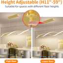 Modern Gold Ceiling Pendant Light, 57IN Chandelier with Remote Control 3000k-6500K Adjustable Color Temperature, Aluminum Island Lighting Lamp for Dining Room, Living Room, Island