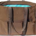 ESVAN Utility Tote Bag Weekender Duffle Bag with 13 Pockets - Perfect for Travel, Work, Gym, Beach, Teachers, and Nurses (Brown)