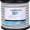 Electric Fence Polytape with 8 Conductors, 1 Inch Width 656 Feet 200 Meter Portable Horse Fencing Polytape - UV, Rust and Corrosion Resistant Whtie