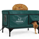 Clawsable Heated Outdoor Cat House, Waterproof & Insulated Design,Fit 2-3 Cats,Dark Green