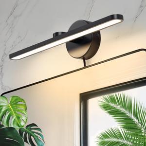 15.75" Plug in Bathroom Light Fixtures Modern Black Vanity Lights Over Mirror, 3000k Warm Light Non-Dimmable 12w Picture Light Led Wall Lights for Bedroom,Art,Poster,Gallery,Paintings