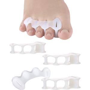 2Pairs Toe Separators Toe Spacers for Women Men to Correct Bunion, Relieve Feet Pain, Foot Alignment, Toe Straighteners for Hammertoes, Plantar Fasciitis (M, Women Shoe Size 9-12.5, Men: 7-11)