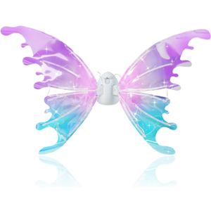 ATHLERIA Electric Fairy Wings for Girls,DIY Butterfly Angel Wings with Lights Toddler Birthday Princess Gifts for 3 4 5 6 7+ Years,Light Up Fairy Costume for Halloween Christmas Dress Up Party Favor