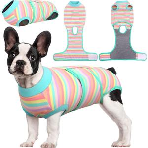 Kuoser Recovery Suit for Dogs Cats After Surgery, Professional Pet Recovery Shirt Dog Abdominal Wounds Bandages, Substitute E-Collar & Cone,Prevent Licking Dog Onesies Pet Surgery Recovery Suit M