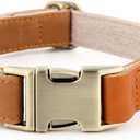 Plutus Pet Genuine Leather & Hemp Dog Collar Adjustable Heavy Duty Pet Collar with Quick Release Metal Buckle, Soft & Stylish for Puppy and Small, Medium, Large Dogs (Light Brown, M)