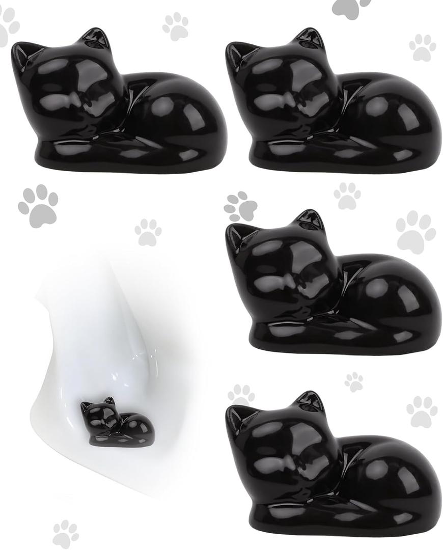4 Pack Toilet Bolt Caps Decorative, Ceramic Cute Cat Screw Cover for Bottom of Toilet Fun Themed