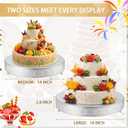 2 Pcs Silver Metal Cake Stand, 14" and  16" Large Round Cupcake Stand