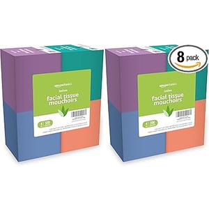 Facial Tissue, 2-Ply, 300 Count | With Lotion | 8 Packs