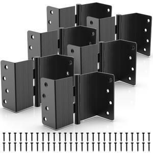 KOLET Offset Door Hinges, 4 Inches Expandable Door Hinges, 2 Inches Widen Doorway, 1/4" Radius Corner Ball Bearing Hinges, Smooth and Easy Installation, Matte Black, 6 Packs