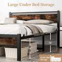 Easy Install 16 Inch Queen Size Bed Frame with Headboard&Footboard