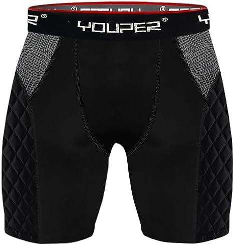 Youper Adult Elite Compression Padded Sliding Shorts w/Cup Pocket for Baseball, Football XL