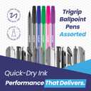 Eziglide TriGrip Ballpoint Pens Ink 50-Pack, Ballpoint Pens Multipack, Medium Point (1.0mm) for Smooth Handwriting & Consistent Flow Triangular Barrel Pens for School, Home & Office (50, Pink)