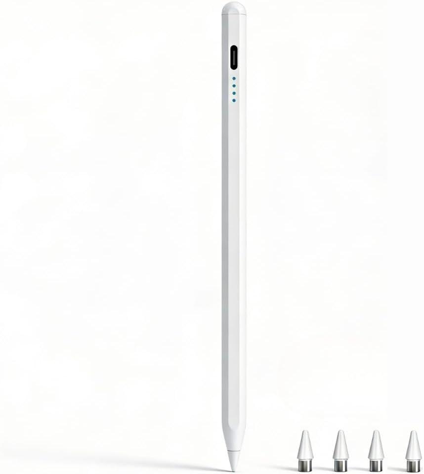 Stylus Pen for Samsung Galaxy Tab A11 / A11+, A9 / A9+, A8, A7 Lite, Active Capacitive Pencil for Samsung Android Tablet & iOS Touchscreens, High Precision Digital Pen with 4 Tips (White)